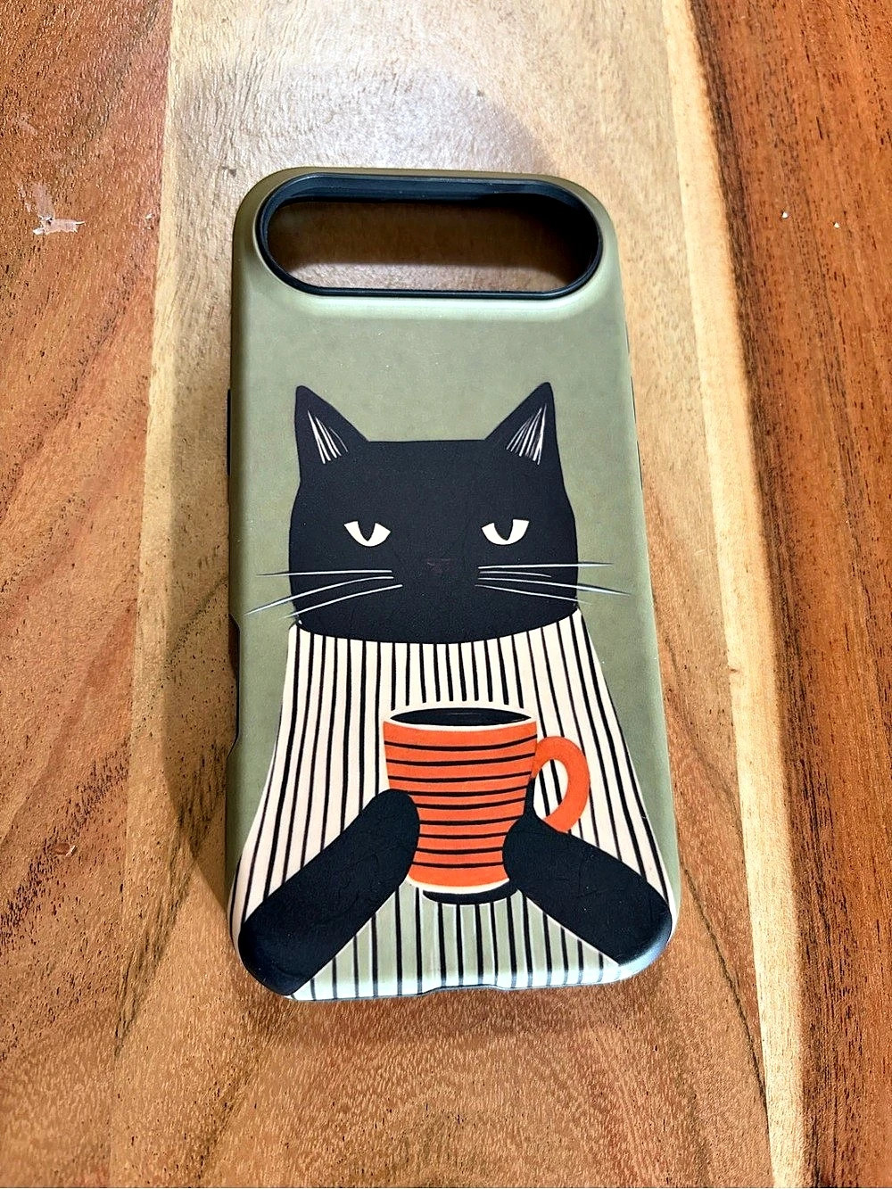 Cat Graphic Phone Case Green & Black IPHONE 17 AIR